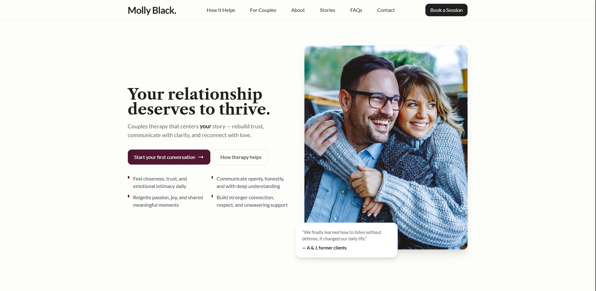 Couples Therapy Website Example